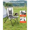 imageVEVOR Rocking Camping Chair Portable Folding Rocker HeavyDuty Lawn Chair Recliner with Cupholder ampamp Pocket Supports 225lbs Fully Padded Camp Chairs for Outdoor Patio Backyard Porch GardenStandard