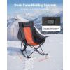 imageVEVOR Rocking Camping Chair Portable Folding Rocker HeavyDuty Lawn Chair Recliner with Cupholder ampamp Pocket Supports 225lbs Fully Padded Camp Chairs for Outdoor Patio Backyard Porch GardenHeatedRocker
