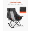 imageVEVOR Rocking Camping Chair Portable Folding Rocker HeavyDuty Lawn Chair Recliner with Cupholder ampamp Pocket Supports 225lbs Fully Padded Camp Chairs for Outdoor Patio Backyard Porch GardenRocker