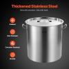 imageVEVOR Stainless Steel Stockpot 84 Quart Large Cooking Pots Cookware Sauce Pot with Basket Lid and Handle Heavy Duty Commercial Grade Stock Pot Sanding Treatment for Large Groups Events Silver84 Quarts