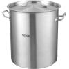 imageVEVOR Stainless Steel Stockpot 84 Quart Large Cooking Pots Cookware Sauce Pot with Basket Lid and Handle Heavy Duty Commercial Grade Stock Pot Sanding Treatment for Large Groups Events Silver42 Quarts