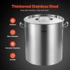 imageVEVOR Stainless Steel Stockpot 84 Quart Large Cooking Pots Cookware Sauce Pot with Basket Lid and Handle Heavy Duty Commercial Grade Stock Pot Sanding Treatment for Large Groups Events Silver571 Quarts