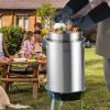 imageVEVOR Stainless Steel Stockpot 84 Quart Large Cooking Pots Cookware Sauce Pot with Basket Lid and Handle Heavy Duty Commercial Grade Stock Pot Sanding Treatment for Large Groups Events Silver359 Quarts