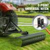 imageVEVOR Tow Behind Dethatcher 40inch Tow Dethatcher with 20 Spring Steel Tines Lawn Dethatcher Rake for ATV or Mower Tow Behind Lawn Rake with Lift Handle for Garden Farm Grass60Dethatcher with 3point Attachments