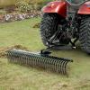 imageVEVOR Tow Behind Dethatcher 40inch Tow Dethatcher with 20 Spring Steel Tines Lawn Dethatcher Rake for ATV or Mower Tow Behind Lawn Rake with Lift Handle for Garden Farm Grass60Dethatcher with 3point Attachments