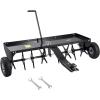 imageVEVOR Tow Behind Plug Aerator 40Inch Tow Behind Lawn Plug Aerator with Universal Hitch Pull Behind Aerator with Iron Spikes Alternately Arranged Lawn Aerator Tow Behind for Gardens Lawns FarmsTow Behind