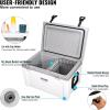 imageVEVOR UltraLight Hard Cooler Ice Retention Cooler with Heavy Duty Handle Ice Chest Lunch Box for Camping Travel Outdoor Keeps Cool for up to 6 Days 30 Lighter Than Rotomolded Coolers52 QT