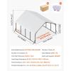 imageVEVOR Upgraded 10x20 FT Heavy Duty Carport Canopy with Rollup Windows AllSeason Portable Garage with Removable Sidewalls ampamp Doors 12 Stakes ampamp 12 Ropes Car Tent for Car Truck Boat EquipmentMetal Carport  White