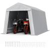 imageVEVOR Upgraded 10x20 FT Heavy Duty Carport Canopy with Rollup Windows AllSeason Portable Garage with Removable Sidewalls ampamp Doors 12 Stakes ampamp 12 Ropes Car Tent for Car Truck Boat EquipmentPE Carport with Sidewall  Gray