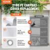 imageVEVOR Upgraded 10x20 FT Heavy Duty Carport Canopy with Rollup Windows AllSeason Portable Garage with Removable Sidewalls ampamp Doors 12 Stakes ampamp 12 Ropes Car Tent for Car Truck Boat EquipmentTop  White