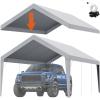 imageVEVOR Upgraded 10x20 FT Heavy Duty Carport Canopy with Rollup Windows AllSeason Portable Garage with Removable Sidewalls ampamp Doors 12 Stakes ampamp 12 Ropes Car Tent for Car Truck Boat EquipmentTop Cover  Gray