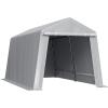 imageVEVOR Upgraded 10x20 FT Heavy Duty Carport Canopy with Rollup Windows AllSeason Portable Garage with Removable Sidewalls ampamp Doors 12 Stakes ampamp 12 Ropes Car Tent for Car Truck Boat EquipmentPE Carport with Sidewall  Gray
