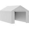 imageVEVOR Upgraded 10x20 FT Heavy Duty Carport Canopy with Rollup Windows AllSeason Portable Garage with Removable Sidewalls ampamp Doors 12 Stakes ampamp 12 Ropes Car Tent for Car Truck Boat EquipmentTop Cover Sidewall  Gray