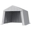 imageVEVOR Upgraded 10x20 FT Heavy Duty Carport Canopy with Rollup Windows AllSeason Portable Garage with Removable Sidewalls ampamp Doors 12 Stakes ampamp 12 Ropes Car Tent for Car Truck Boat EquipmentCarport with Sidewall  Gray