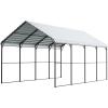 imageVEVOR Upgraded 10x20 FT Heavy Duty Carport Canopy with Rollup Windows AllSeason Portable Garage with Removable Sidewalls ampamp Doors 12 Stakes ampamp 12 Ropes Car Tent for Car Truck Boat EquipmentMetal Carport  White