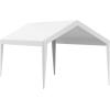 imageVEVOR Upgraded 10x20 FT Heavy Duty Carport Canopy with Rollup Windows AllSeason Portable Garage with Removable Sidewalls ampamp Doors 12 Stakes ampamp 12 Ropes Car Tent for Car Truck Boat EquipmentTop Cover  White