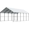 imageVEVOR Upgraded 10x20 FT Heavy Duty Carport Canopy with Rollup Windows AllSeason Portable Garage with Removable Sidewalls ampamp Doors 12 Stakes ampamp 12 Ropes Car Tent for Car Truck Boat EquipmentMetal Carport  White