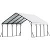 imageVEVOR Upgraded 10x20 FT Heavy Duty Carport Canopy with Rollup Windows AllSeason Portable Garage with Removable Sidewalls ampamp Doors 12 Stakes ampamp 12 Ropes Car Tent for Car Truck Boat EquipmentMetal Carport  White