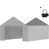 imageVEVOR Upgraded 10x20 FT Heavy Duty Carport Canopy with Rollup Windows AllSeason Portable Garage with Removable Sidewalls ampamp Doors 12 Stakes ampamp 12 Ropes Car Tent for Car Truck Boat EquipmentSidewall  Gray