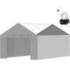 imageVEVOR Upgraded 10x20 FT Heavy Duty Carport Canopy with Rollup Windows AllSeason Portable Garage with Removable Sidewalls ampamp Doors 12 Stakes ampamp 12 Ropes Car Tent for Car Truck Boat EquipmentSidewall  Gray