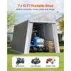 imageVEVOR Upgraded 10x20 FT Heavy Duty Carport Canopy with Rollup Windows AllSeason Portable Garage with Removable Sidewalls ampamp Doors 12 Stakes ampamp 12 Ropes Car Tent for Car Truck Boat EquipmentPE Carport with Sidewall  Gray