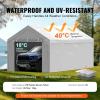 imageVEVOR Upgraded 10x20 FT Heavy Duty Carport Canopy with Rollup Windows AllSeason Portable Garage with Removable Sidewalls ampamp Doors 12 Stakes ampamp 12 Ropes Car Tent for Car Truck Boat EquipmentTop Cover Sidewall  Gray