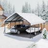 imageVEVOR Upgraded 10x20 FT Heavy Duty Carport Canopy with Rollup Windows AllSeason Portable Garage with Removable Sidewalls ampamp Doors 12 Stakes ampamp 12 Ropes Car Tent for Car Truck Boat EquipmentMetal Carport  White