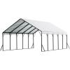 imageVEVOR Upgraded 10x20 FT Heavy Duty Carport Canopy with Rollup Windows AllSeason Portable Garage with Removable Sidewalls ampamp Doors 12 Stakes ampamp 12 Ropes Car Tent for Car Truck Boat EquipmentMetal Carport  White
