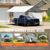imageVEVOR Upgraded 10x20 FT Heavy Duty Carport Canopy with Rollup Windows AllSeason Portable Garage with Removable Sidewalls ampamp Doors 12 Stakes ampamp 12 Ropes Car Tent for Car Truck Boat EquipmentWhite