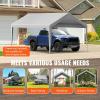 imageVEVOR Upgraded 10x20 FT Heavy Duty Carport Canopy with Rollup Windows AllSeason Portable Garage with Removable Sidewalls ampamp Doors 12 Stakes ampamp 12 Ropes Car Tent for Car Truck Boat EquipmentTop Cover  Gray