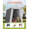 imageVEVOR Upgraded 10x20 FT Heavy Duty Carport Canopy with Rollup Windows AllSeason Portable Garage with Removable Sidewalls ampamp Doors 12 Stakes ampamp 12 Ropes Car Tent for Car Truck Boat EquipmentPE Carport with Sidewall  Gray