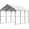 imageVEVOR Upgraded 10x20 FT Heavy Duty Carport Canopy with Rollup Windows AllSeason Portable Garage with Removable Sidewalls ampamp Doors 12 Stakes ampamp 12 Ropes Car Tent for Car Truck Boat EquipmentMetal Carport  White