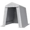 imageVEVOR Upgraded 10x20 FT Heavy Duty Carport Canopy with Rollup Windows AllSeason Portable Garage with Removable Sidewalls ampamp Doors 12 Stakes ampamp 12 Ropes Car Tent for Car Truck Boat EquipmentPE Carport with Sidewall  Gray