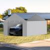 imageVEVOR Upgraded 10x20 FT Heavy Duty Carport Canopy with Rollup Windows AllSeason Portable Garage with Removable Sidewalls ampamp Doors 12 Stakes ampamp 12 Ropes Car Tent for Car Truck Boat EquipmentSidewall  Gray