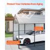 imageVEVOR Upgraded 10x20 FT Heavy Duty Carport Canopy with Rollup Windows AllSeason Portable Garage with Removable Sidewalls ampamp Doors 12 Stakes ampamp 12 Ropes Car Tent for Car Truck Boat EquipmentMetal Carport  White