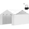 imageVEVOR Upgraded 10x20 FT Heavy Duty Carport Canopy with Rollup Windows AllSeason Portable Garage with Removable Sidewalls ampamp Doors 12 Stakes ampamp 12 Ropes Car Tent for Car Truck Boat EquipmentSidewall  White