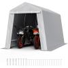 imageVEVOR Upgraded 10x20 FT Heavy Duty Carport Canopy with Rollup Windows AllSeason Portable Garage with Removable Sidewalls ampamp Doors 12 Stakes ampamp 12 Ropes Car Tent for Car Truck Boat EquipmentPE Carport with Sidewall  Gray