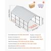 imageVEVOR Upgraded 10x20 FT Heavy Duty Carport Canopy with Rollup Windows AllSeason Portable Garage with Removable Sidewalls ampamp Doors 12 Stakes ampamp 12 Ropes Car Tent for Car Truck Boat EquipmentMetal Carport  White
