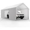 imageVEVOR Upgraded 10x20 FT Heavy Duty Carport Canopy with Rollup Windows AllSeason Portable Garage with Removable Sidewalls ampamp Doors 12 Stakes ampamp 12 Ropes Car Tent for Car Truck Boat EquipmentPE Carport with Sidewall  White