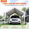 imageVEVOR Upgraded 10x20 FT Heavy Duty Carport Canopy with Rollup Windows AllSeason Portable Garage with Removable Sidewalls ampamp Doors 12 Stakes ampamp 12 Ropes Car Tent for Car Truck Boat EquipmentCarport  White