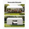 imageVEVOR Upgraded 10x20 FT Heavy Duty Carport Canopy with Rollup Windows AllSeason Portable Garage with Removable Sidewalls ampamp Doors 12 Stakes ampamp 12 Ropes Car Tent for Car Truck Boat EquipmentPE Carport with Sidewall  White