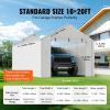 imageVEVOR Upgraded 10x20 FT Heavy Duty Carport Canopy with Rollup Windows AllSeason Portable Garage with Removable Sidewalls ampamp Doors 12 Stakes ampamp 12 Ropes Car Tent for Car Truck Boat EquipmentSidewall  White
