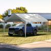 imageVEVOR Upgraded 10x20 FT Heavy Duty Carport Canopy with Rollup Windows AllSeason Portable Garage with Removable Sidewalls ampamp Doors 12 Stakes ampamp 12 Ropes Car Tent for Car Truck Boat EquipmentTop Cover  Gray