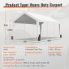 imageVEVOR Upgraded 10x20 FT Heavy Duty Carport Canopy with Rollup Windows AllSeason Portable Garage with Removable Sidewalls ampamp Doors 12 Stakes ampamp 12 Ropes Car Tent for Car Truck Boat EquipmentCarport  White
