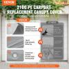 imageVEVOR Upgraded 10x20 FT Heavy Duty Carport Canopy with Rollup Windows AllSeason Portable Garage with Removable Sidewalls ampamp Doors 12 Stakes ampamp 12 Ropes Car Tent for Car Truck Boat EquipmentTop Cover  Gray