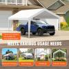 imageVEVOR Upgraded 10x20 FT Heavy Duty Carport Canopy with Rollup Windows AllSeason Portable Garage with Removable Sidewalls ampamp Doors 12 Stakes ampamp 12 Ropes Car Tent for Car Truck Boat EquipmentTop Cover  White