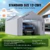 imageVEVOR Upgraded 10x20 FT Heavy Duty Carport Canopy with Rollup Windows AllSeason Portable Garage with Removable Sidewalls ampamp Doors 12 Stakes ampamp 12 Ropes Car Tent for Car Truck Boat EquipmentSidewall  Gray