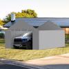 imageVEVOR Upgraded 10x20 FT Heavy Duty Carport Canopy with Rollup Windows AllSeason Portable Garage with Removable Sidewalls ampamp Doors 12 Stakes ampamp 12 Ropes Car Tent for Car Truck Boat EquipmentSidewall  Gray