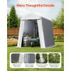 imageVEVOR Upgraded 10x20 FT Heavy Duty Carport Canopy with Rollup Windows AllSeason Portable Garage with Removable Sidewalls ampamp Doors 12 Stakes ampamp 12 Ropes Car Tent for Car Truck Boat EquipmentPE Carport with Sidewall  Gray