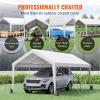 imageVEVOR Upgraded 10x20 FT Heavy Duty Carport Canopy with Rollup Windows AllSeason Portable Garage with Removable Sidewalls ampamp Doors 12 Stakes ampamp 12 Ropes Car Tent for Car Truck Boat EquipmentCarport  White